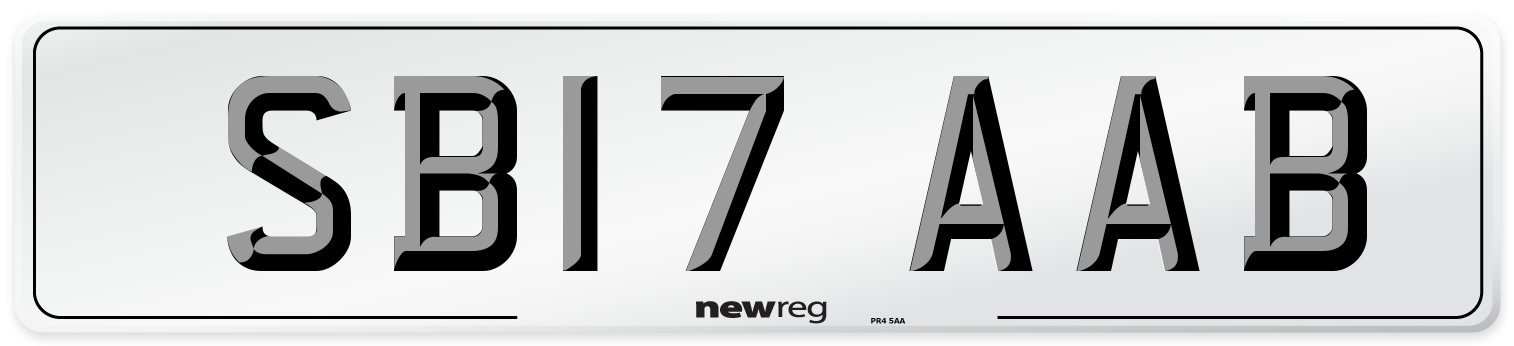 SB17 AAB Number Plate from New Reg